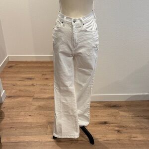 High waisted white denim Flare Jeans